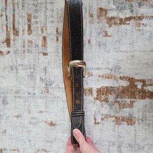 Wolf Brothers Black Tooled Cowboy Western 1990's Top Grain Cowhide Mens 38